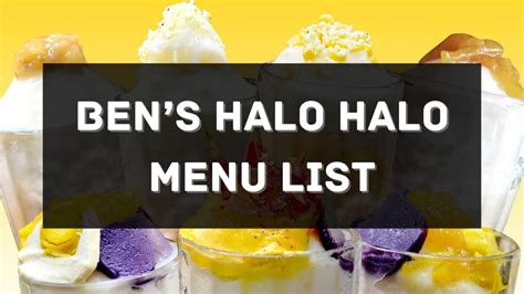 ben's halo halo|Ben’s Halo Halo Menu Philippines 2023 .